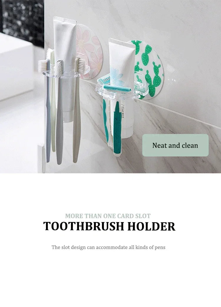 1PC Plastic Toothbrush Holder Toothpaste Storage Rack Razor Toothbrush Dispenser Bathroom Storage Rack Bathroom Accessories Tool