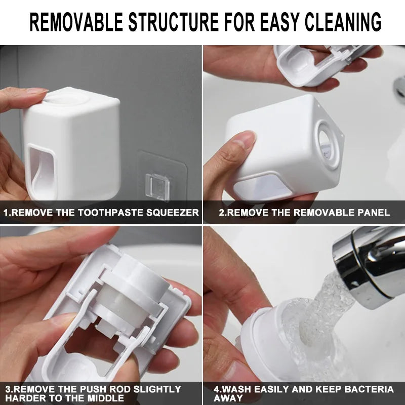 Creative Wall Mount Automatic Toothpaste Dispenser Bathroom Accessories Waterproof Lazy Toothpaste Squeezer Toothbrush Holder