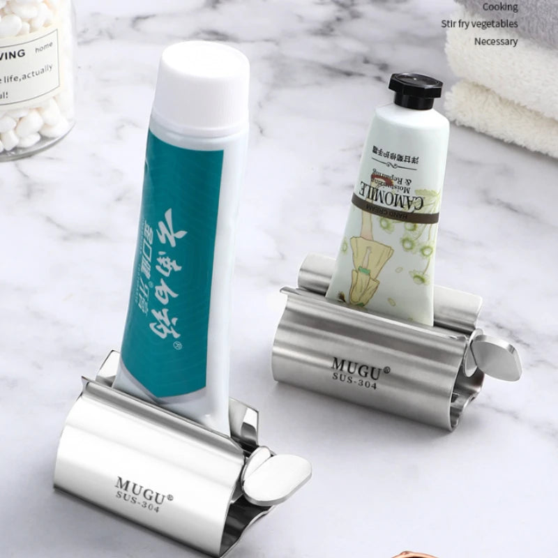 Home Toothpaste Squeezer Stainless Steel 304 Metal Toothpaste Dispenser Rotary Expressing Bathroom Accessories Home Good Product